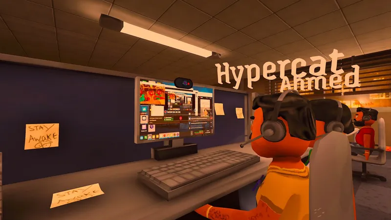 A character and office scene from Scam With Your Friends.